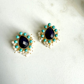 Kesar Gul Navy Studs