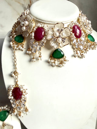 Statement Emerald Green Flower Set