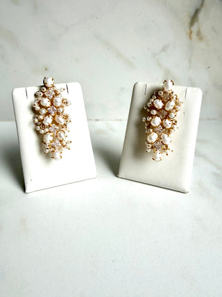 Moti Long Crystal Drop Earrings