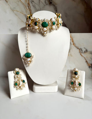 Mehr-e-Sabz Emerald Pearl Set