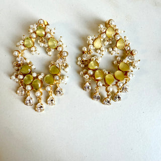 Mahi Citrine Crystal Chadelier Earrings