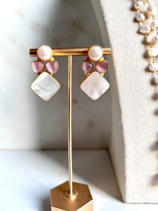 Double Pearl Soft Pink Mala Set
