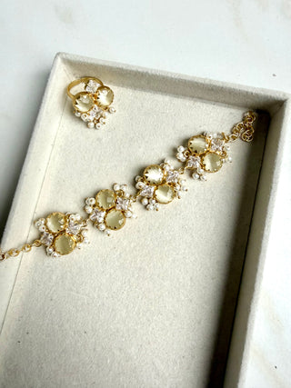 Celeste Bloom Statement Bracelet & Ring Set