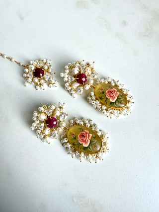 Ruby Flower Tika Set