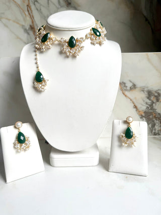 Asha Emerald Choker Set