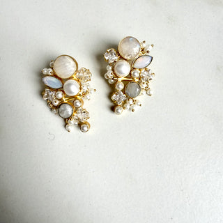 Sona White Earrings