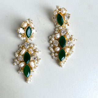 Crystal Emerald Green Drop Earrings