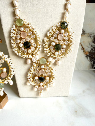 Gulbhaar Prehnite Mala Set