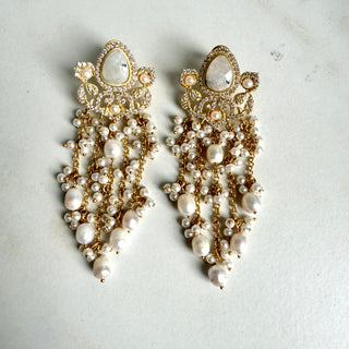 Adaa White Pearl Earrings