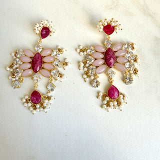 Ruby Statement Crystal Drop Earrings