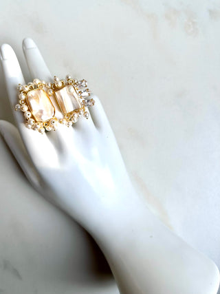 Pearl & Crystal Ring