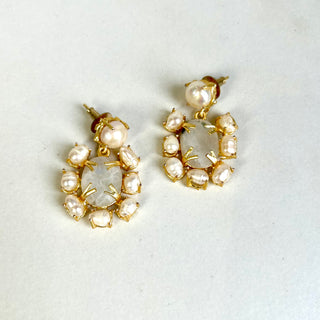 Lyna White Drop Earrings