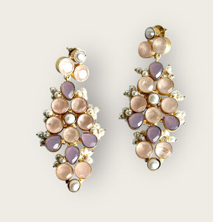 Neela Sitara Long Drop Lilac Earrings