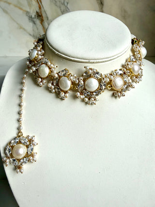 White Pearl Choker Set