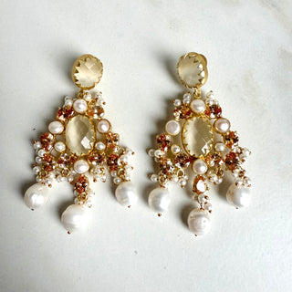 Lemon Quartz and Bronze  Sunbeam Chandeliers