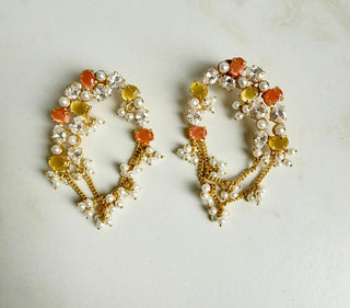 Amber Cascade Chain Earrings