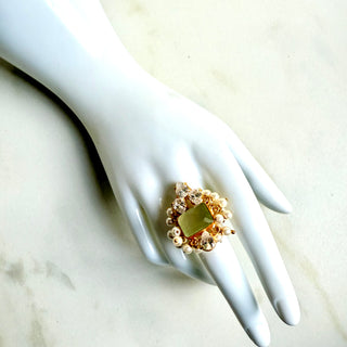Prehnite Crystal Ring