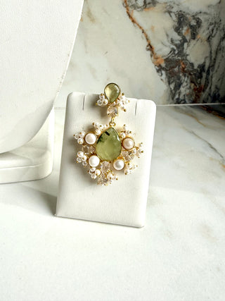 Prehnite Pearl & Crystal Set