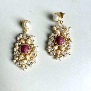 Ruby Crystal Drop Earrings
