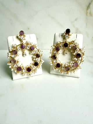 Ivy Purple Chandelier Earrings