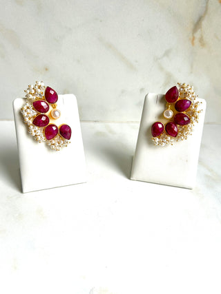 Red Cuff Earrings