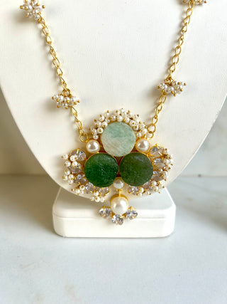 Druzy Green Pendent Set