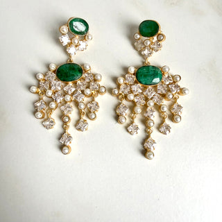 Emerald Crystal Drop Earrings