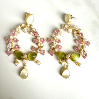 Hallie Green Crystal Earrings