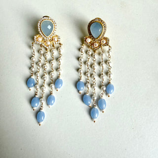 Blue Pearl Rain Earrings