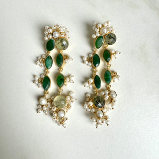 Gulmohar Emerald Elegance Earrings