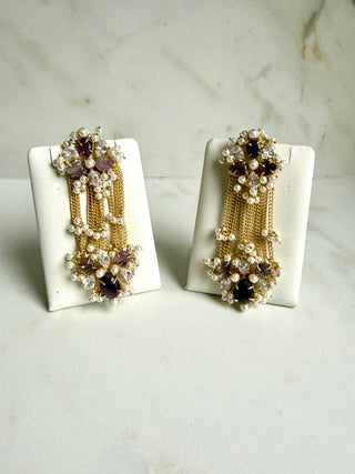 Zehra Purple Cascade Earrings