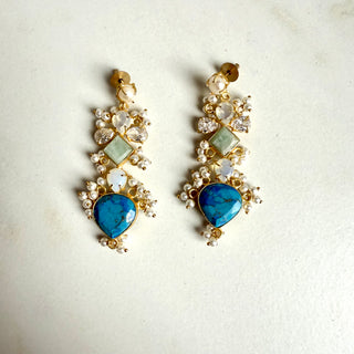 Turquoise & Aventurine Cascade Earrings