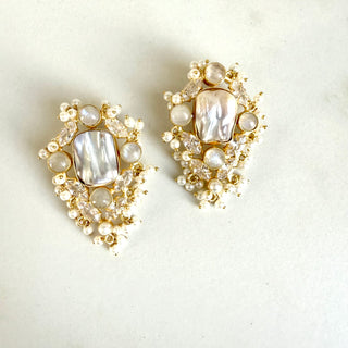 White Crystal Earrings
