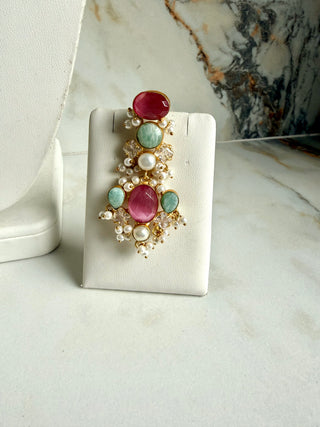 Gul-e-Rang Amazonite Pearl Set