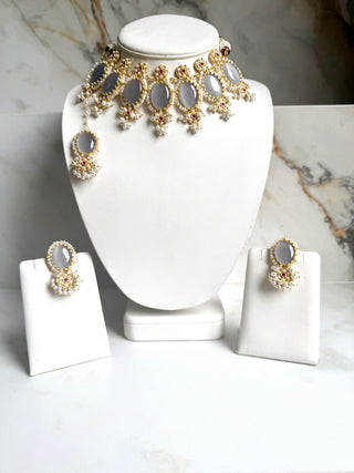 Serene Grey Moonstone Statement Set