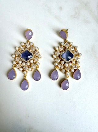 Chandelier Purple Drop Earrings
