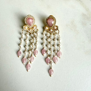 Pink Pearl Rain Earrings