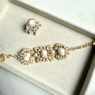 Celeste Bloom Pearl Statement Bracelet & Ring Set