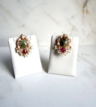 Prehnite Studs