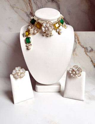 Mustard & Emerald Flower Set