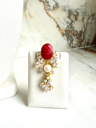 Ruby Royale Pearl Bridal Jewellery Set