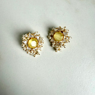 Lemon Crystal Studs