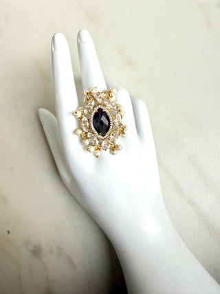 Black Crystal Ring