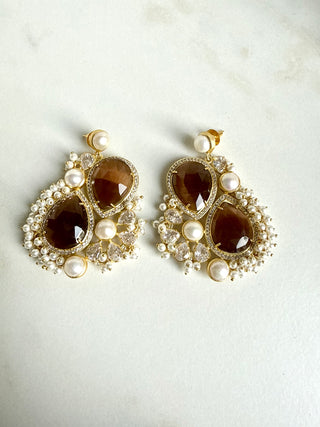 Deep Brown Statement Earrings