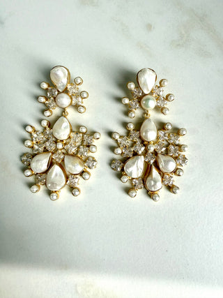 Statement Pearl Pink Earrings