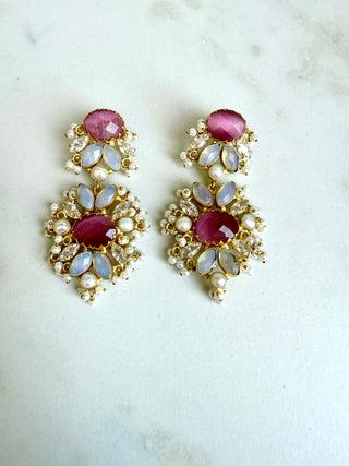 Luna Verde Luxury Pink Earrings