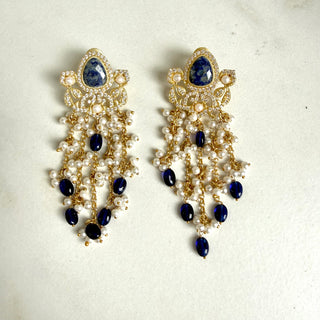Adaa Navy Pearl Earrings