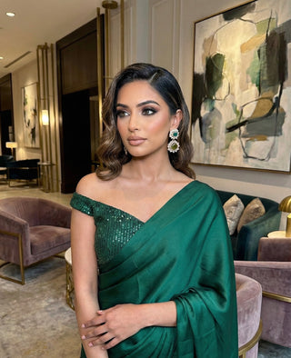 Meghra Emerald Crystal Earrings