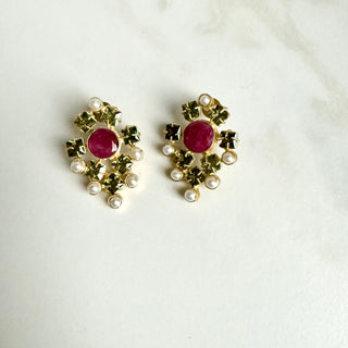 Lavanya Ruby Crystal Studs