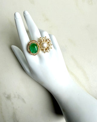 Green Pearl Ring